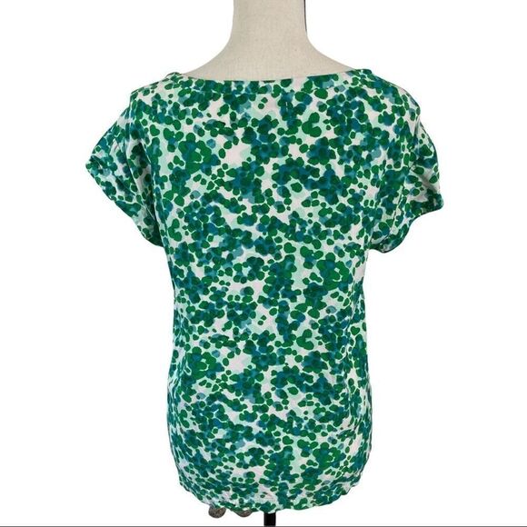 Gap‎ Blue and Green Watercolor Print Short Sleeve Blouse - Picture 9 of 9